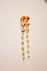Phases of the Moon Pearl Earrings (Gold-Plated)