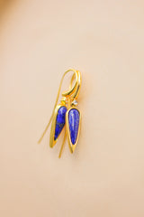 Gemstone Droplet Greek Brass Earrings