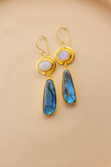 Moonstone & Labradorite Greek Earrings