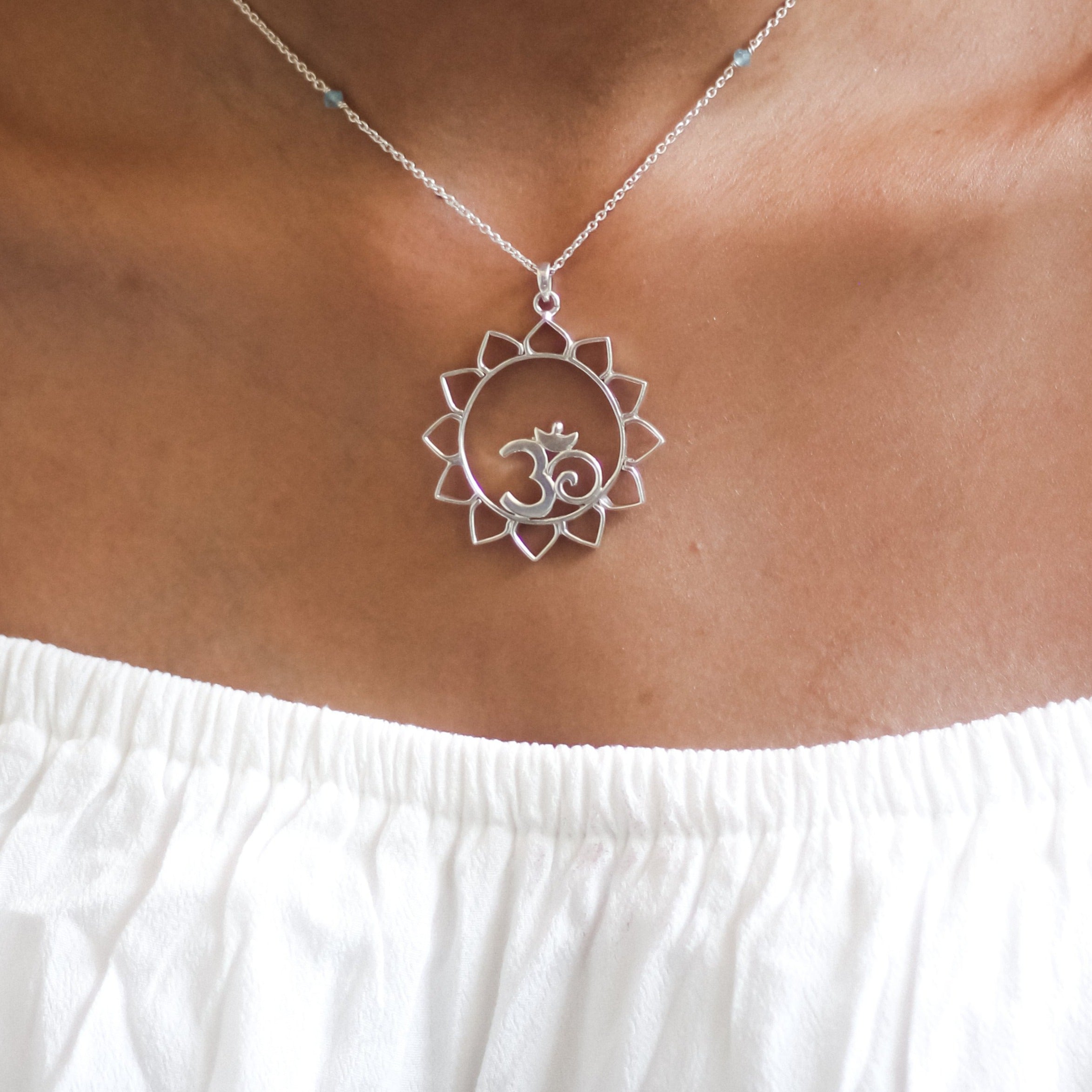 Om Pendant in Lotus Mandala