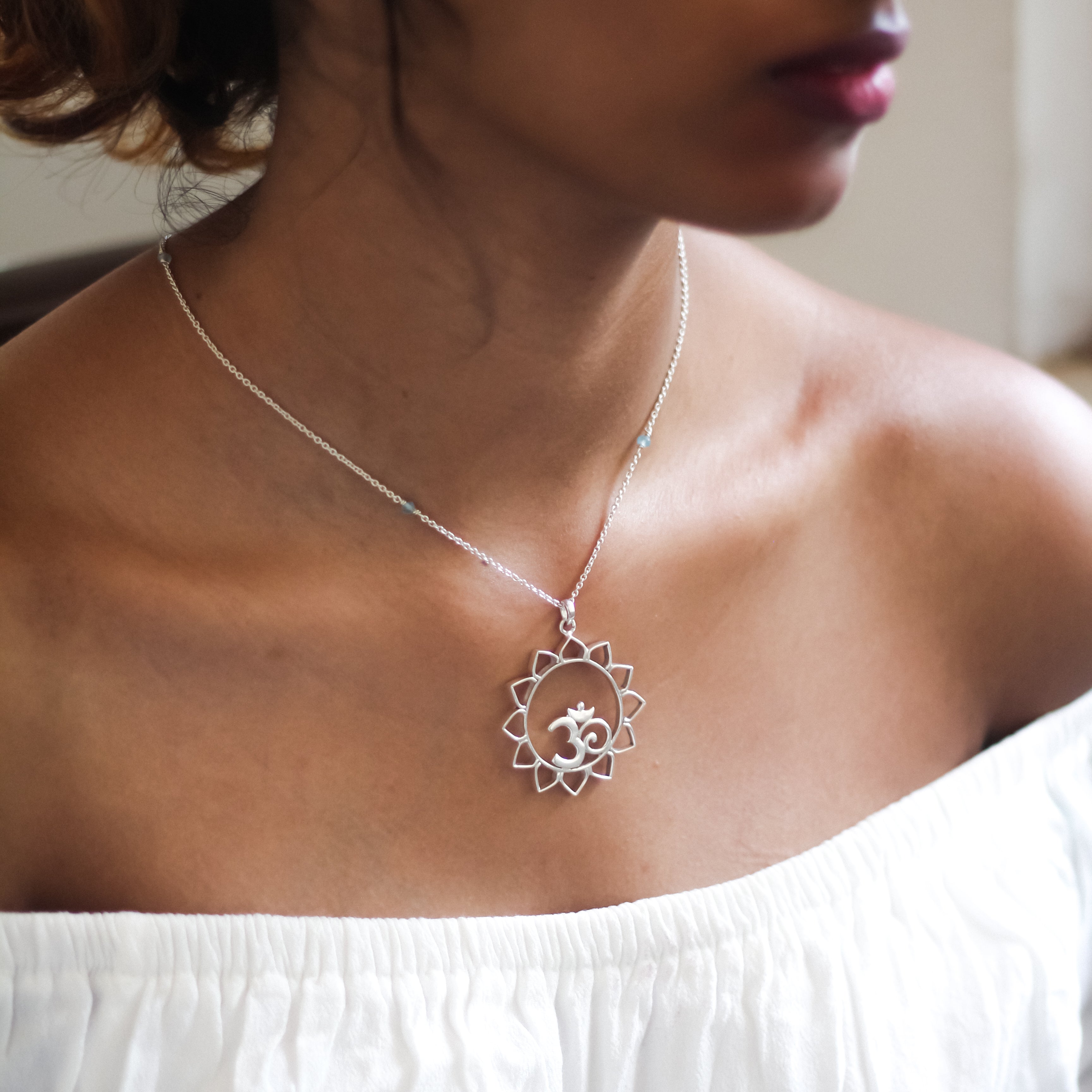 Om Pendant in Lotus Mandala