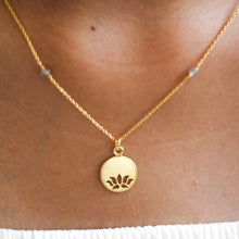 Load image into Gallery viewer, Lotus Disc Pendant With Beaded Chain
