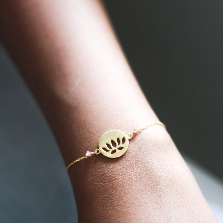 Gold Plated Lotus Bracelet