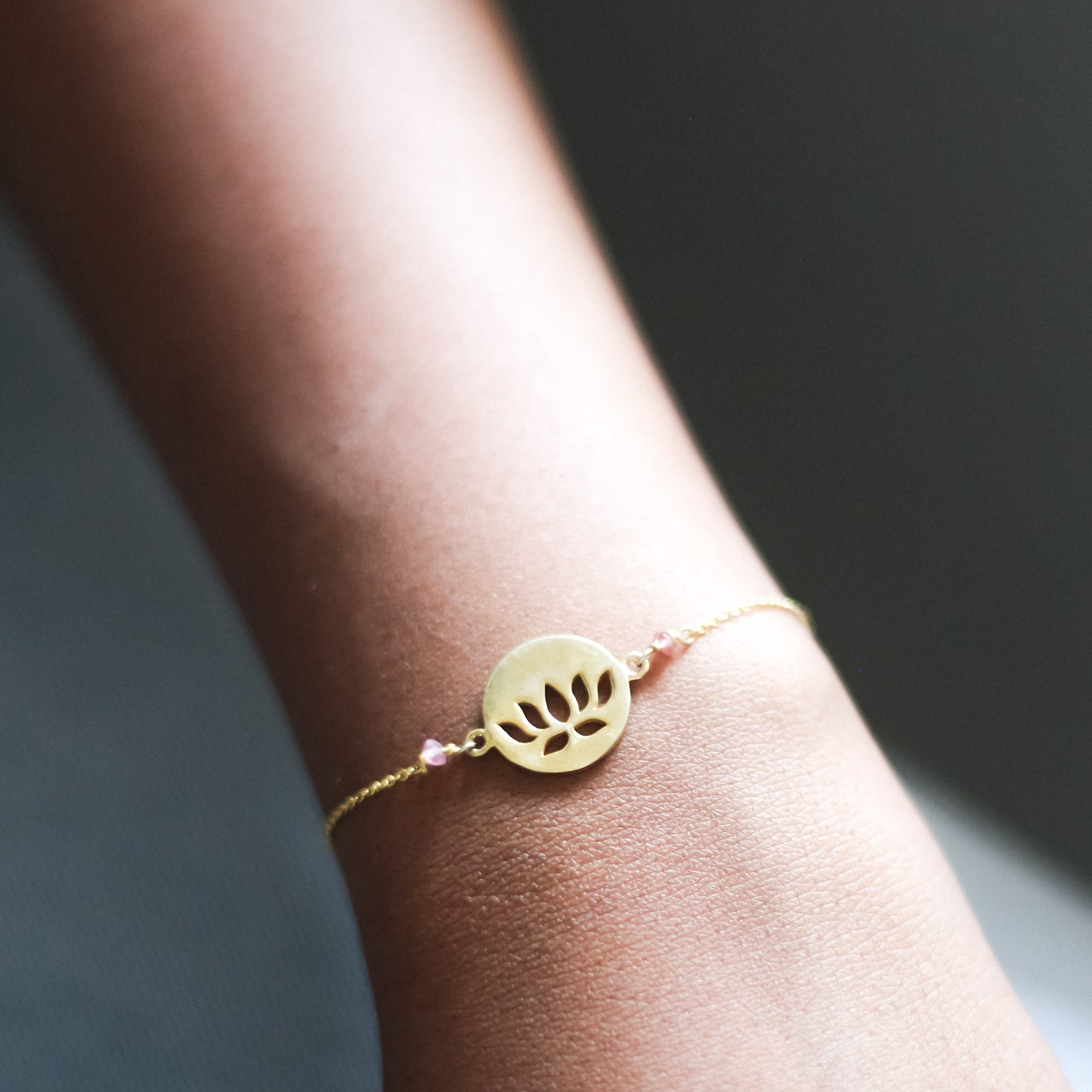 Stainless Steel Gold Tone Chakra Bracelet - Lotus Flower – Dandelion Jewelry