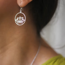Load image into Gallery viewer, Lotus In A Circle Earrings
