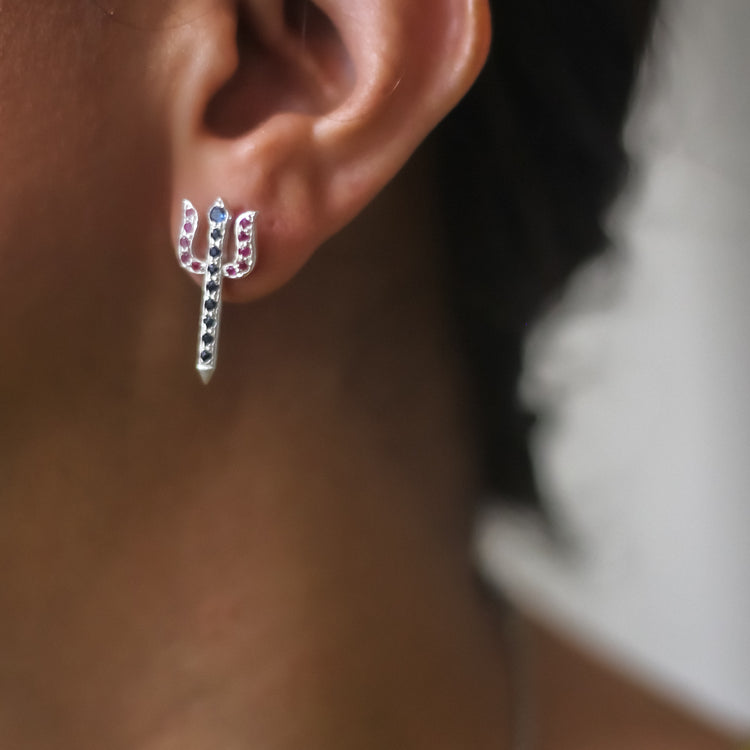 Ruby Sapphire Trishul Stud