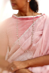Jasmine Long Garland Necklace (Silver)