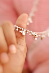 Jasmine Long Garland Necklace (Silver)