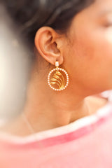 Blooming Jasmine Oval Earrings (Gold)