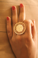 Beaten Circle Filigree Ring (Gold-Plated)