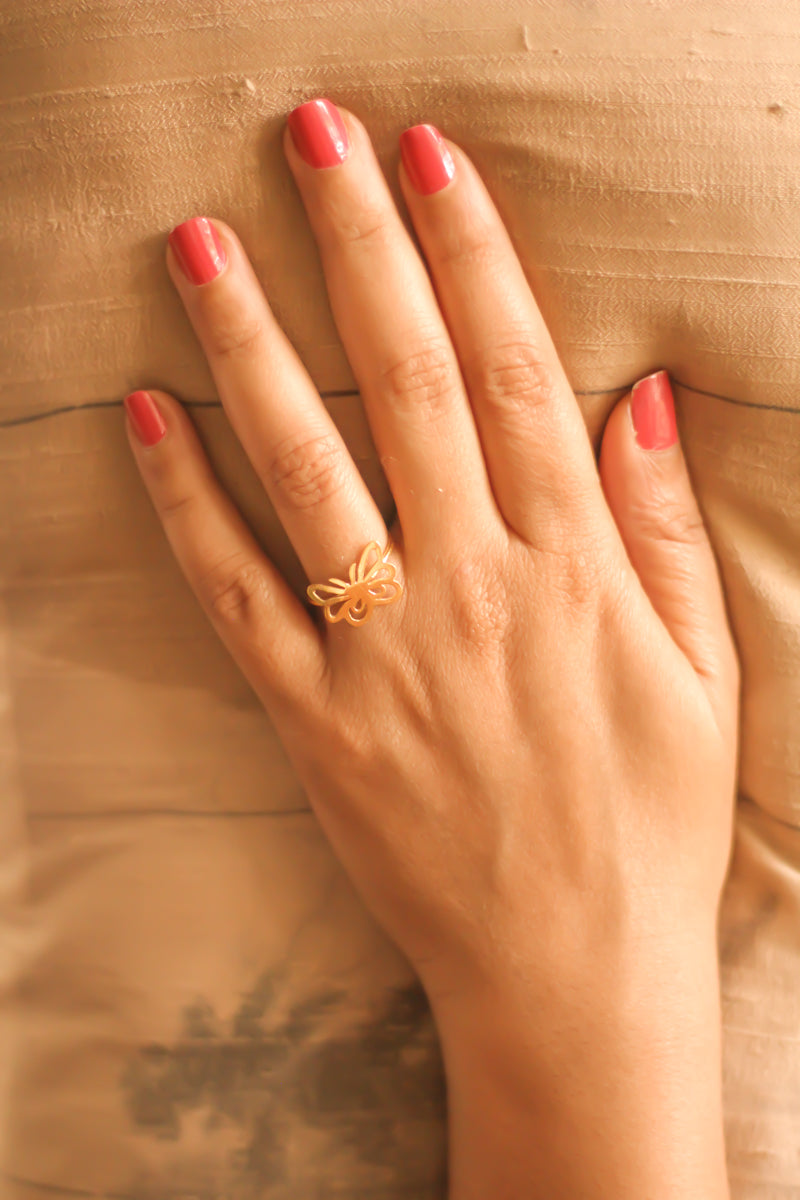 ASOS DESIGN pinky ring with 14k gold plate | ASOS