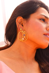 Kamadeva's Arrow Peridot Stud Celebration Earrings (Gold-plated)