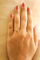 Crescent Moon Ring (Gold-Plated)