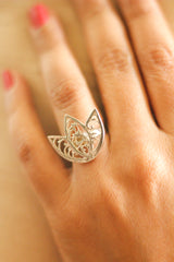 Filigree Lotus Ring (Silver)