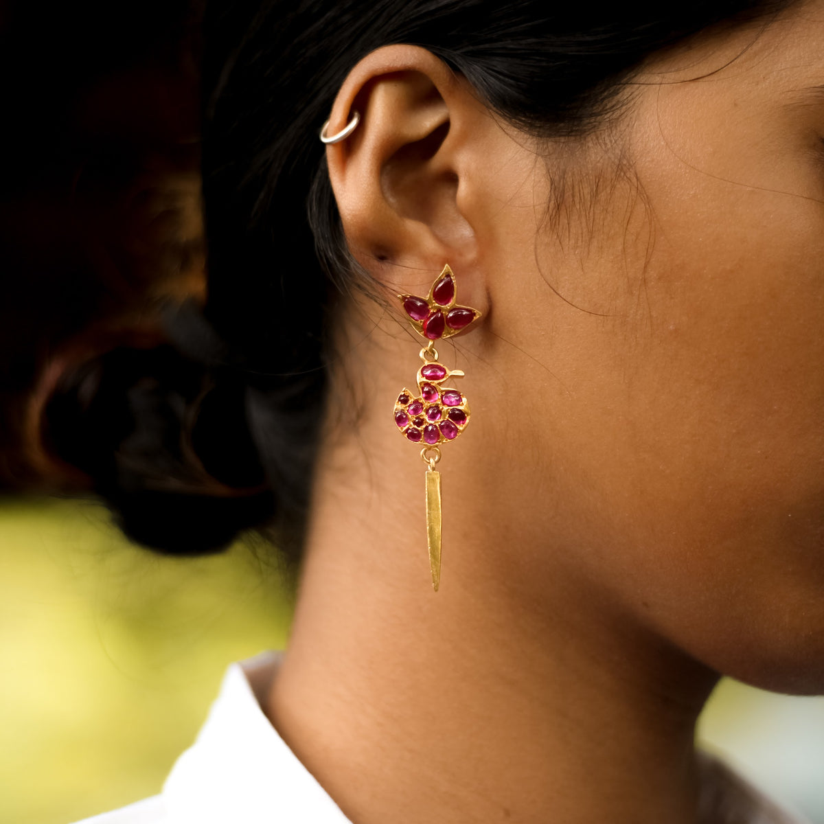 Lotus Wisdom Abundance Swan Warrior Earring