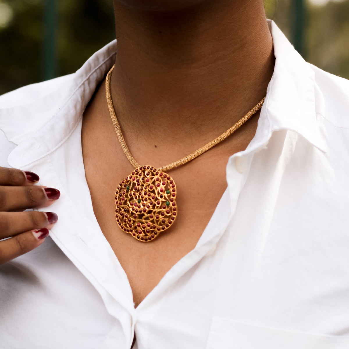 Raakudi Hair Ornament Flower Pendant