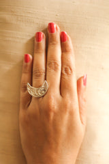 Filigree Crescent Ring (Silver)