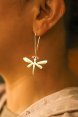 Dragonfly Hoops (Silver)