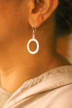 Load image into Gallery viewer, Beaten Circle Hoop Earrings (Silver)
