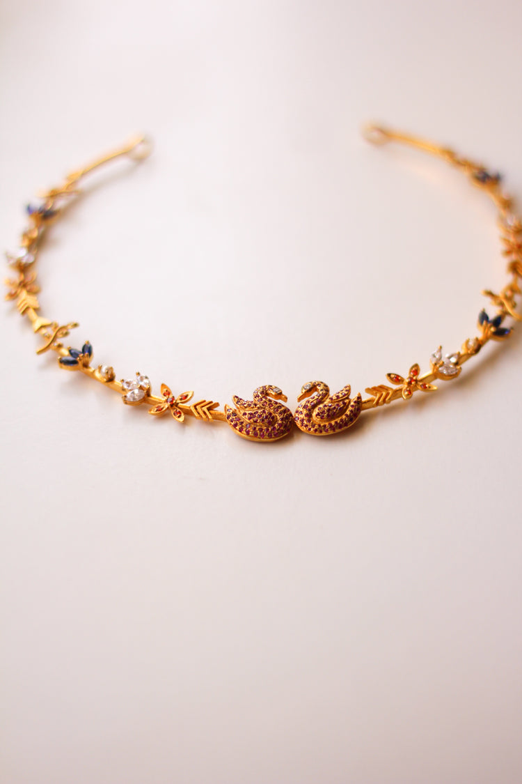 Hamsa Duet In Kamadeva's Garden Choker (Gold-plated)