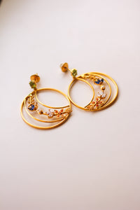 Kamadeva's Arrow Peridot Stud Celebration Earrings (Gold-plated)