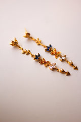 Kamadeva's Arrow Embellished With Flowers Earrings (Gold-plated)