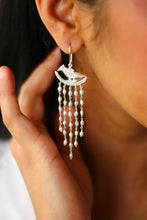 Load image into Gallery viewer, Pearl Meenakshi Hoop Earrings With Rice Pearls
