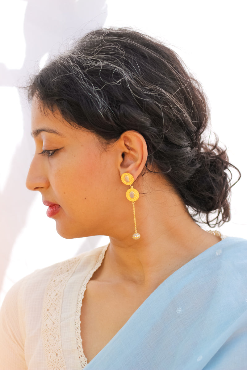 Beaten Circle Earrings (Gold-Plated)