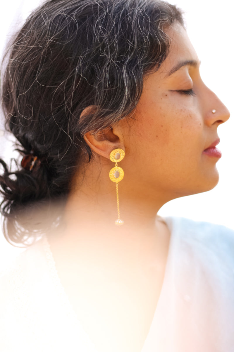 Beaten Circle Earrings (Gold-Plated)