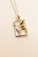 Blooming Jasmine Square Necklace (Silver)
