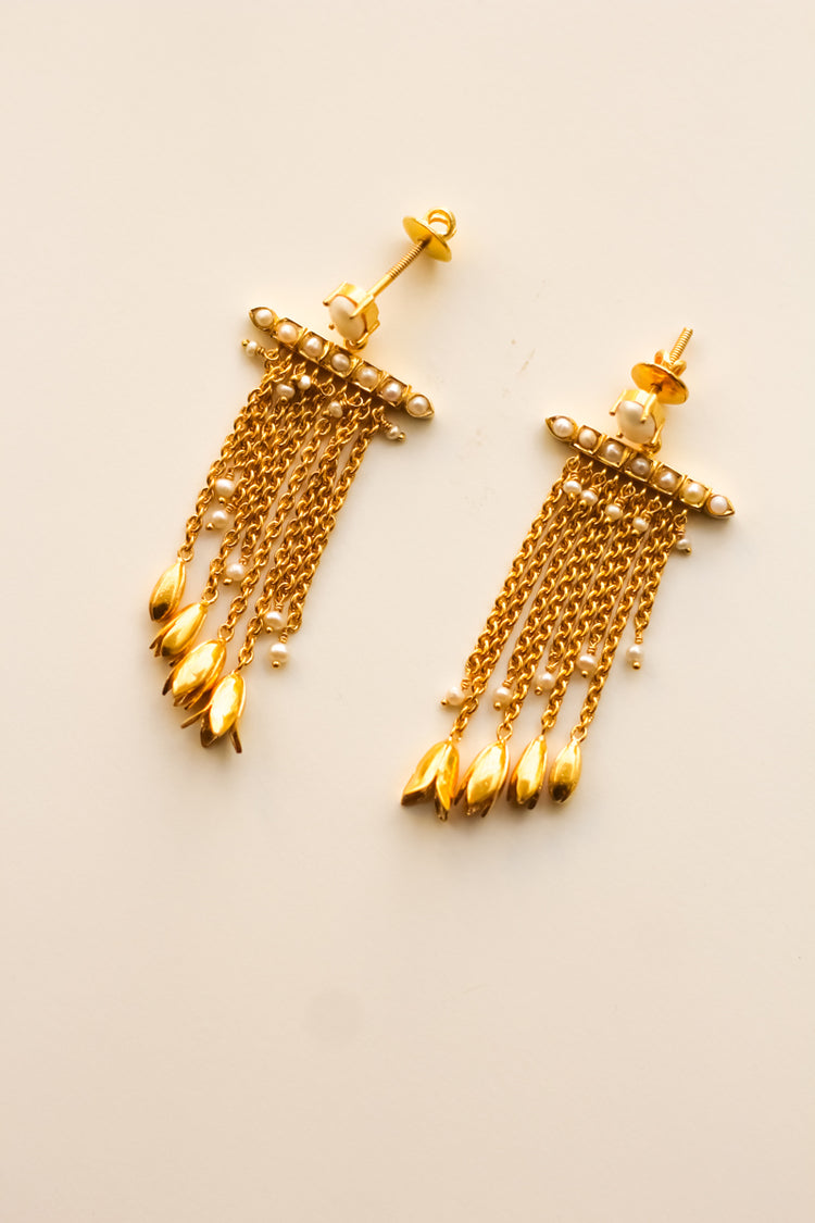 Jasmine Chandelier Waterfall Earrings (Gold)