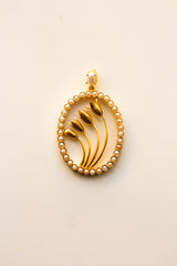 Blooming Jasmine Oval Necklace (Gold)