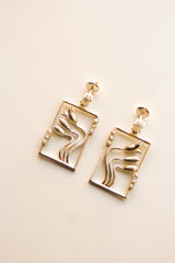 Blooming Jasmine Square Earrings (Silver)