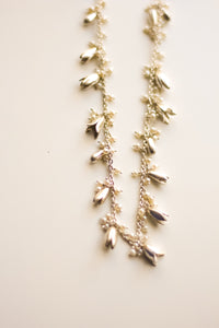 Jasmine Long Garland Necklace (Silver)