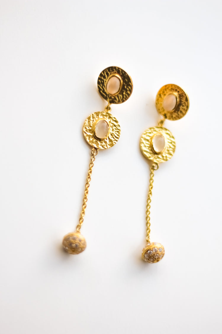 Beaten Circle Earrings (Gold-Plated)