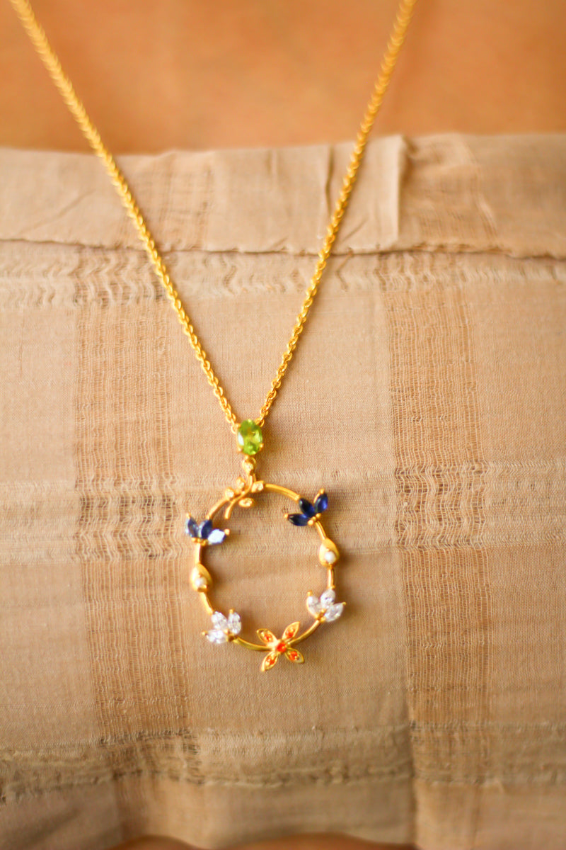 Kamadeva Five Flowers Pendant (Gold-plated With Chain)