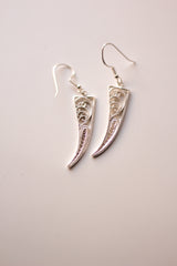 Filigree Spike Hoop Earrings (Silver)