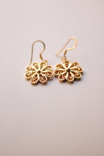 Load image into Gallery viewer, Filigree Dahlia Hoop Earrings (Gold-Plated)
