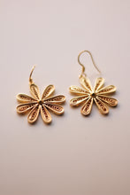 Load image into Gallery viewer, Filigree Daisy Hoop Earrings (Gold-Plated)
