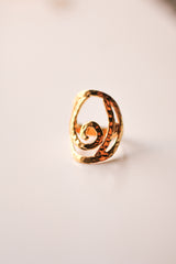 Beaten Spiral Ring (Gold-Plated)