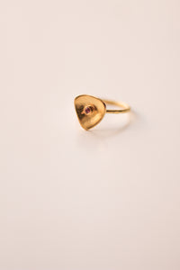 Triangle Ring With Gemstone (Gold-Plated)