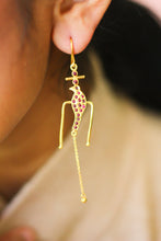 Load image into Gallery viewer, Goddess Parrot Resting Single Chandelier Hoop Earrings (Gold-plated)
