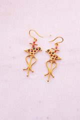 Meenkashi Parrot Hoop Earrings (Gold-plated)
