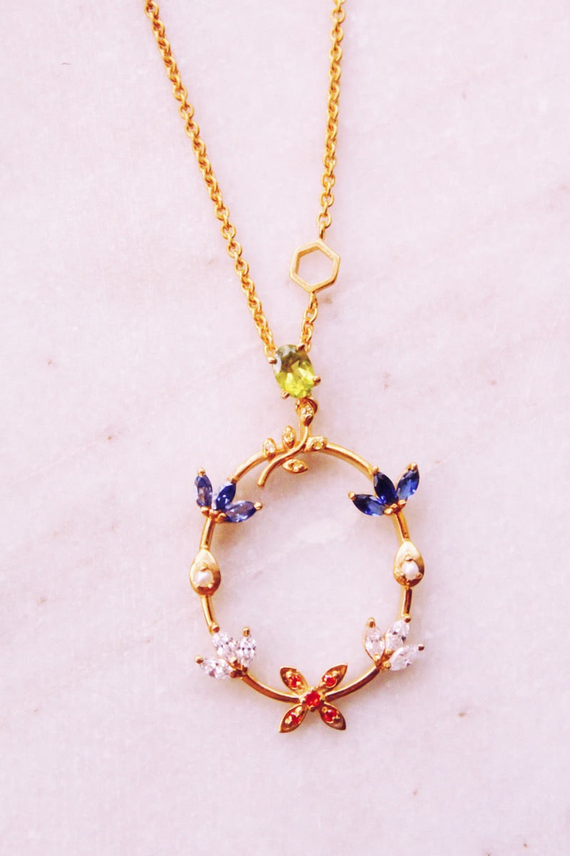 Kamadeva Five Flowers Pendant (Gold-plated With Chain)