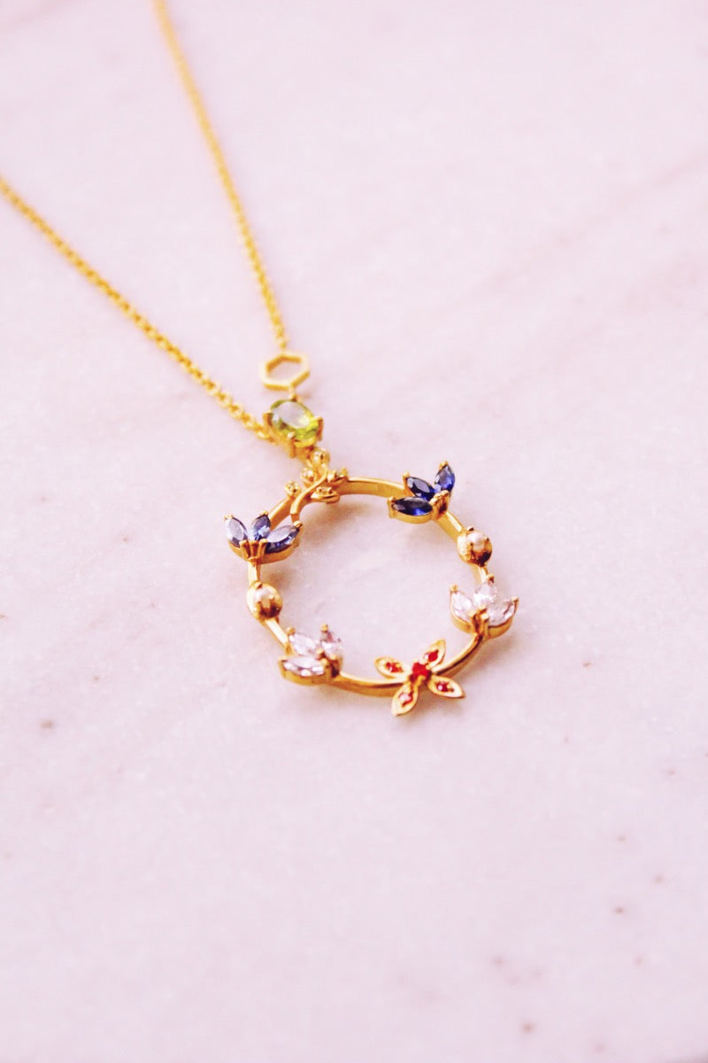 Kamadeva Five Flowers Pendant (Gold-plated With Chain)