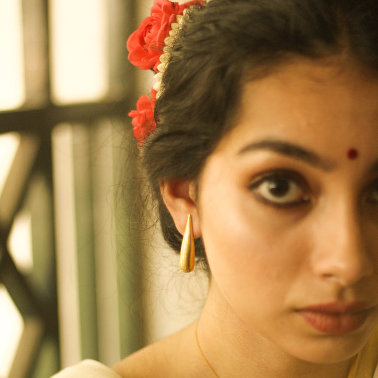 Flame Earrings- Gold plated (Big)