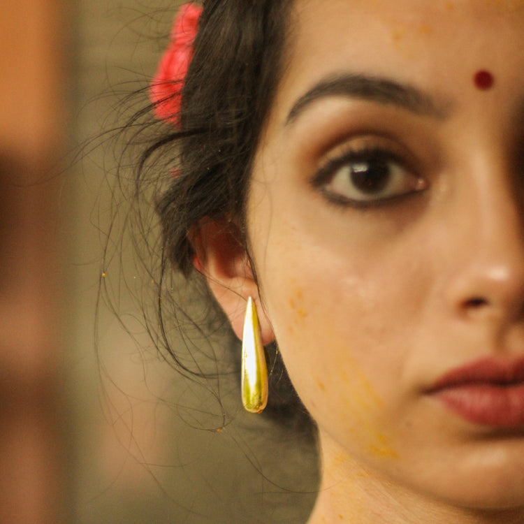 Flame Earrings- Gold plated (Small)