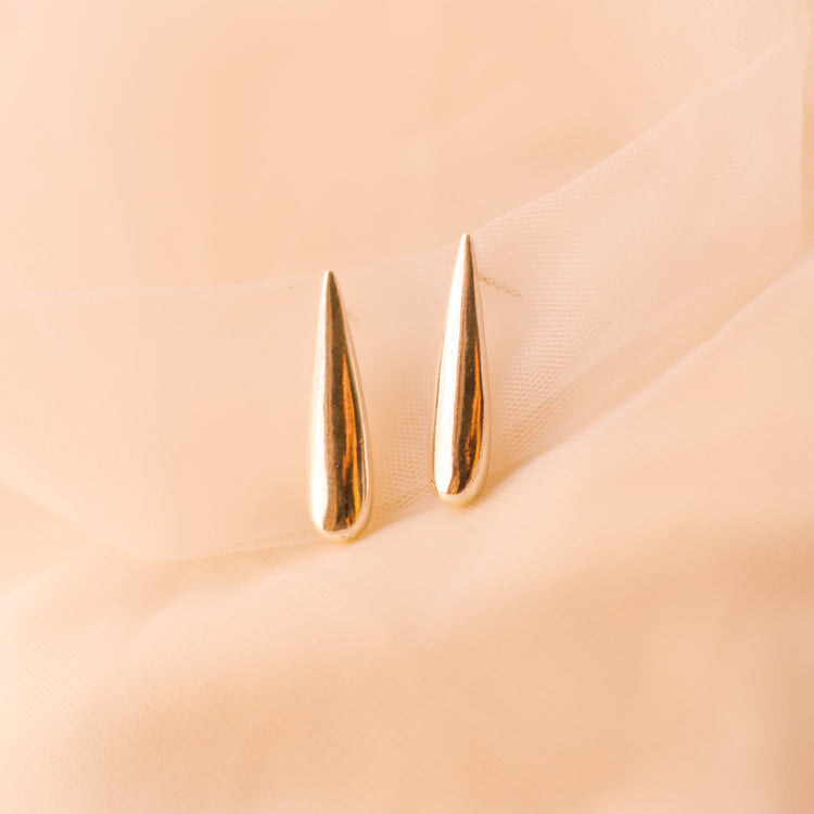 Flame Earrings- Silver (Small)