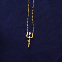 Load image into Gallery viewer, Trident Trishul With Naga Necklace (Gold-Plated)

