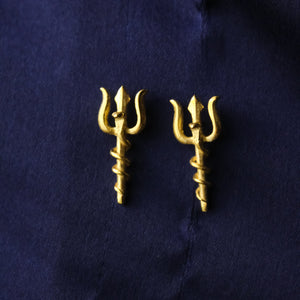 Trishul Stud Coiled With Naga Stud (Gold-Plated)